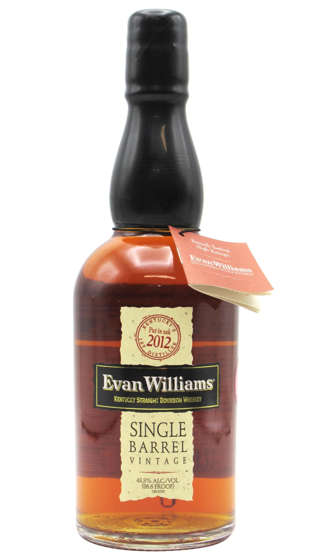 Evan Williams - 7 year old Single Barrel Vintage Kentucky Straight Bourbon 2012 Whiskey 70cl 43.3% ABV