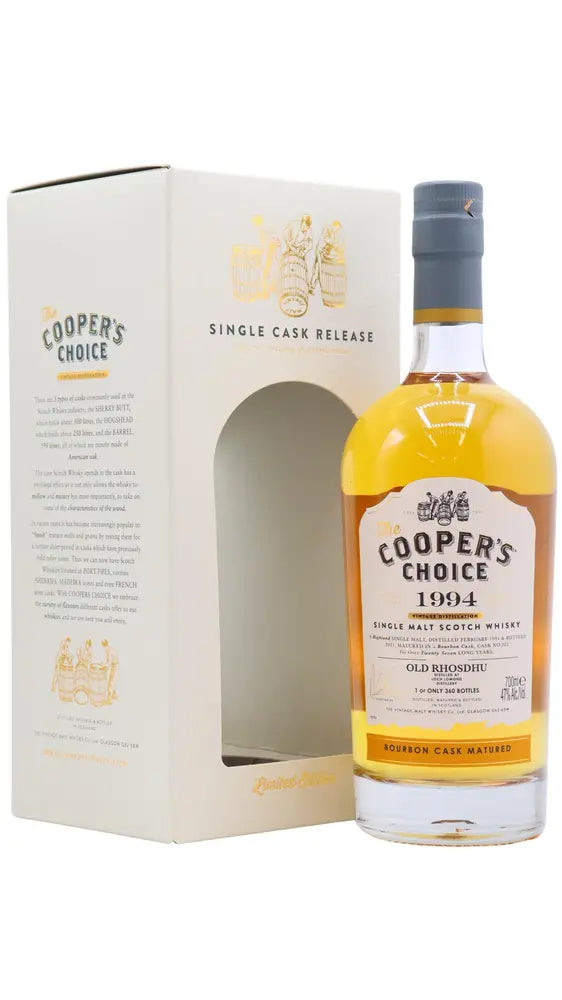 Loch Lomond - 27 year old Old Rhosdhu" - Cooper's Choice - Single Bourbon Cask #222 1994 Whisky 70cl 47% ABV"