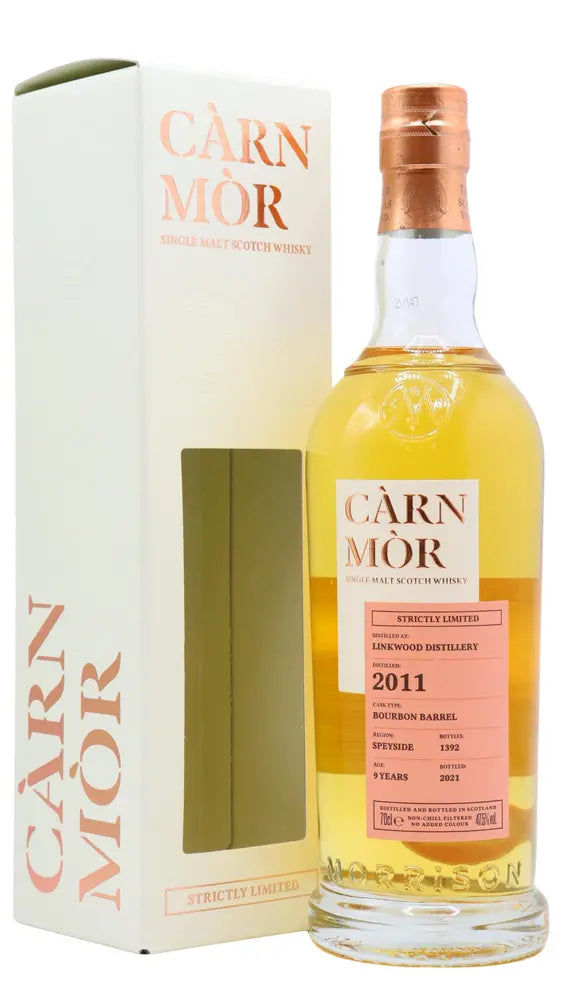 Linkwood - 9 year old Carn Mor Strictly Limited Bourbon Cask Finish Single Malt Scotch 2011 Whisky 70cl 47.5% ABV