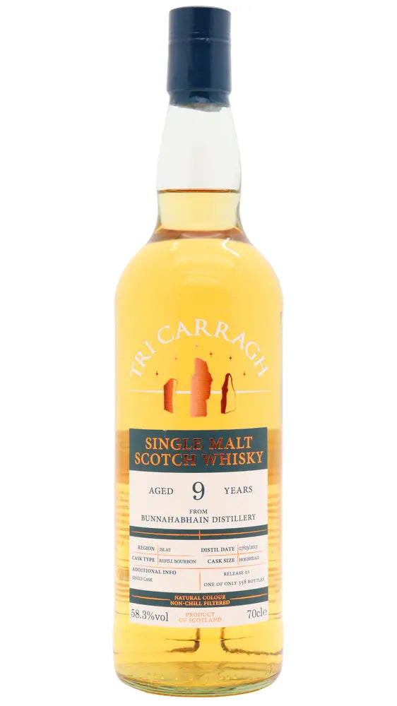 Bunnahabhain - 9 year old Tri Carragh Release No. 1 Single Bourbon Cask Scotch 2013 Whisky 70cl 58.3% ABV