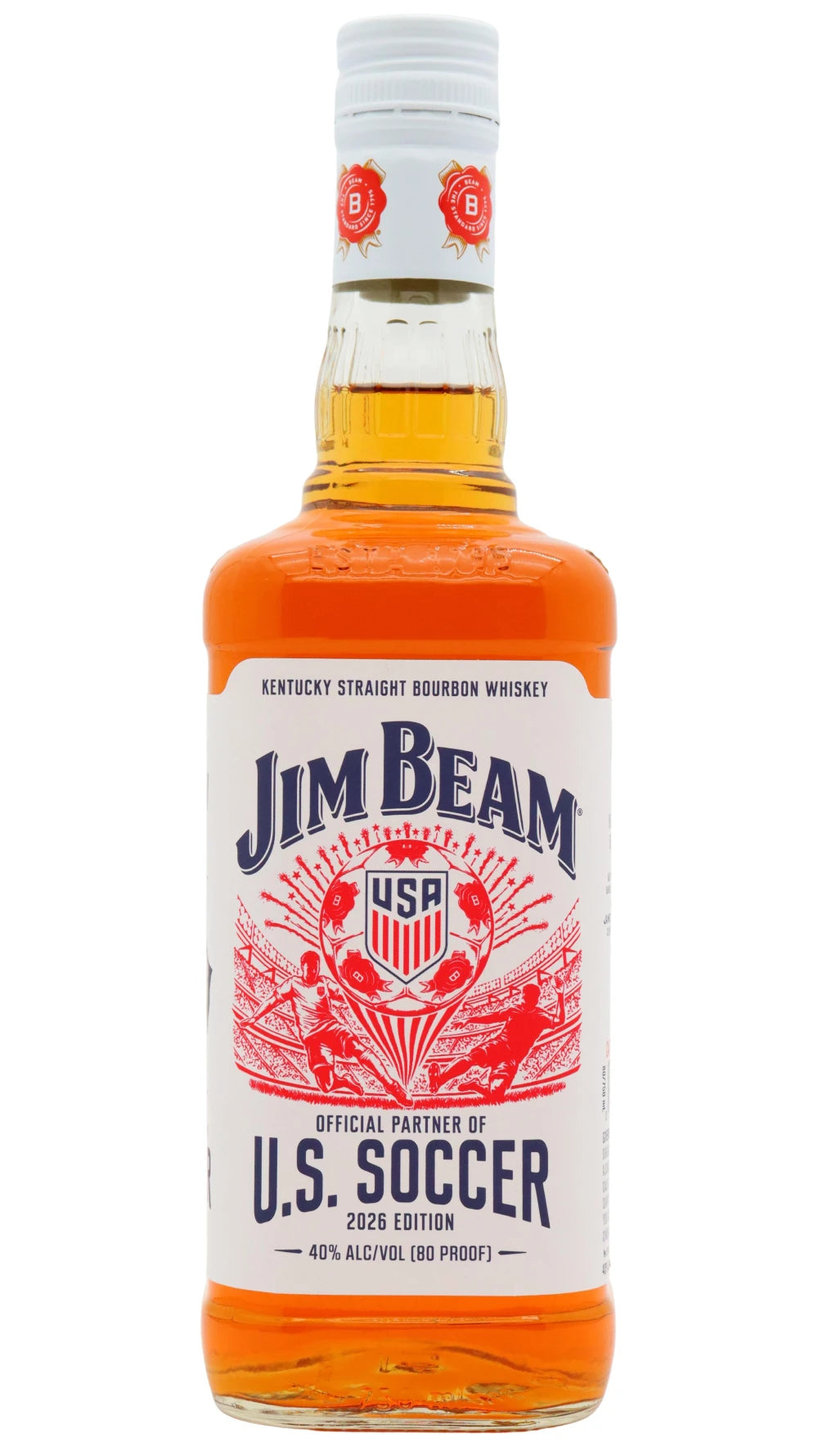 Jim Beam - Limited Edition U.S. Soccer 2026 Edition White Label Kentucky Straight Bourbon Whiskey 75cl 40% ABV