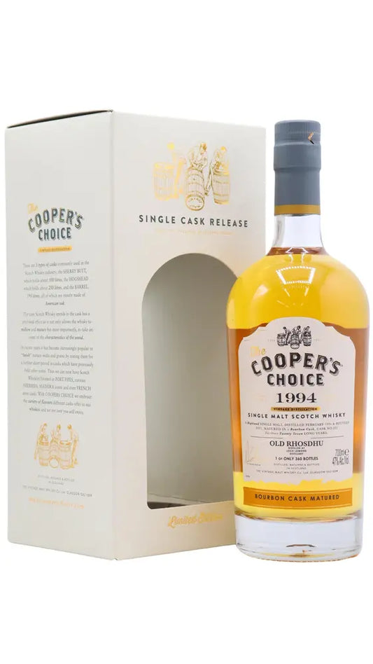 Loch Lomond - 27 year old Old Rhosdhu" - Cooper's Choice - Single Bourbon Cask #222 1994 Whisky 70cl 47% ABV"