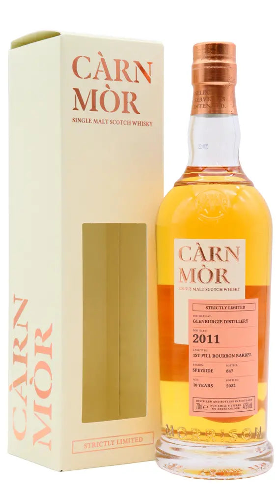 Glenburgie - 10 year old Carn Mor Strictly Limited First Fill Bourbon Cask Finish Single Malt Scotch 2011 Whisky 70cl 47.5% ABV