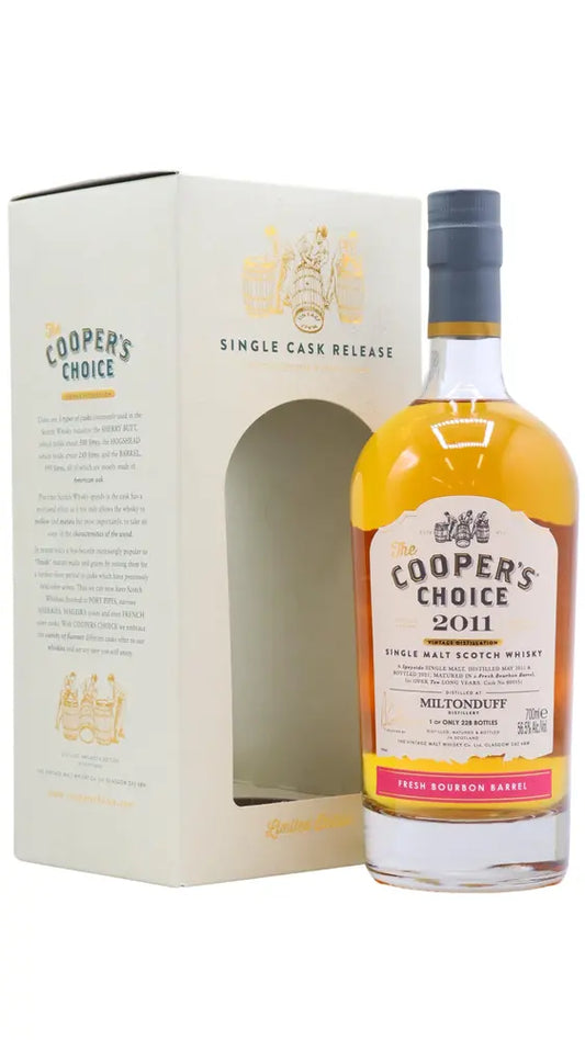 Miltonduff - 10 year old Cooper's Choice - Single Bourbon Cask #800531 2011 Whisky 70cl 56.5% ABV