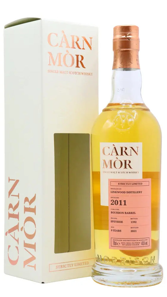 Linkwood - 9 year old Carn Mor Strictly Limited Bourbon Cask Finish Single Malt Scotch 2011 Whisky 70cl 47.5% ABV