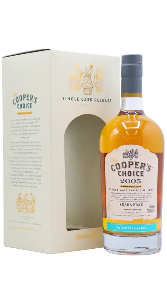 Undisclosed Orkney - 16 year old Skara Brae - Cooper's Choice - Single Bourbon Cask #22 2005 Whisky 70cl 57% ABV
