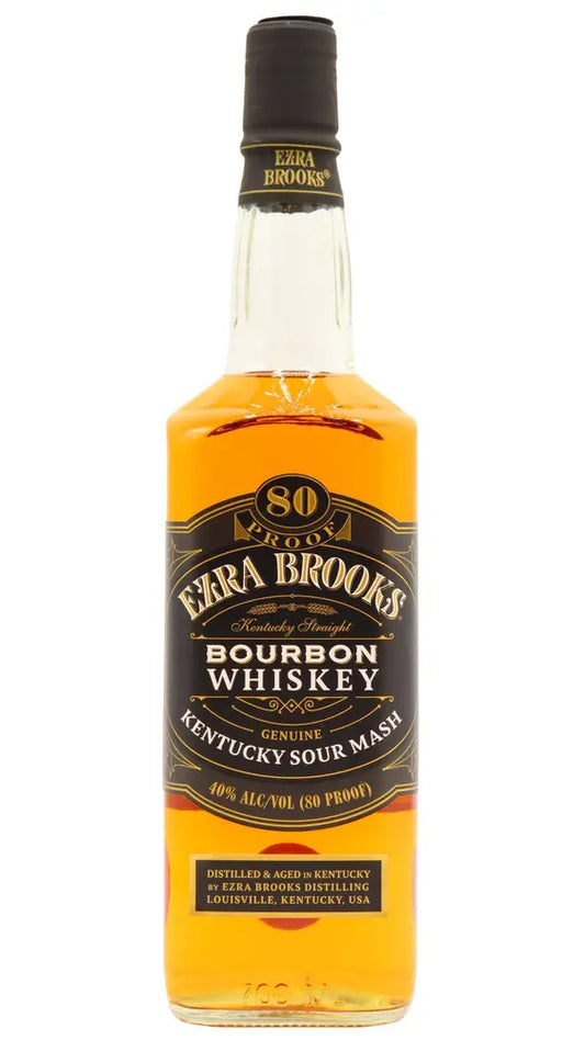 Ezra Brooks - Straight Bourbon Black Label 80 Proof Whiskey 70cl 40% ABV