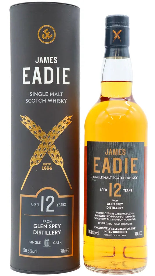 Glen Spey - 12 year old James Eadie Single Bourbon Cask #803748 2009 Whisky 70cl 56.8% ABV (UK Exclusive)