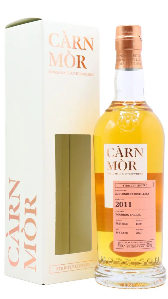 Miltonduff - 10 year old Carn Mor Strictly Limited Bourbon Cask Finish Single Malt Scotch 2011 Whisky 70cl 47.5% ABV