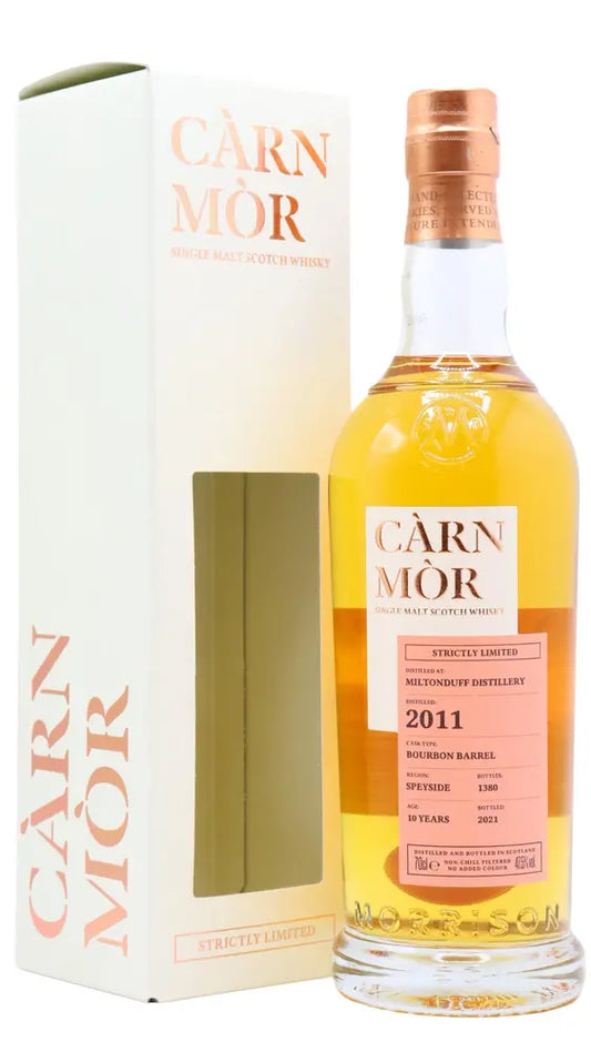Miltonduff - 10 year old Carn Mor Strictly Limited Bourbon Cask Finish Single Malt Scotch 2011 Whisky 70cl 47.5% ABV