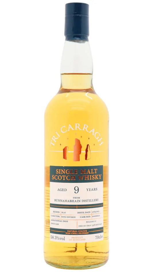 Bunnahabhain - 9 year old Tri Carragh Release No. 1 Single Bourbon Cask Scotch 2013 Whisky 70cl 58.3% ABV
