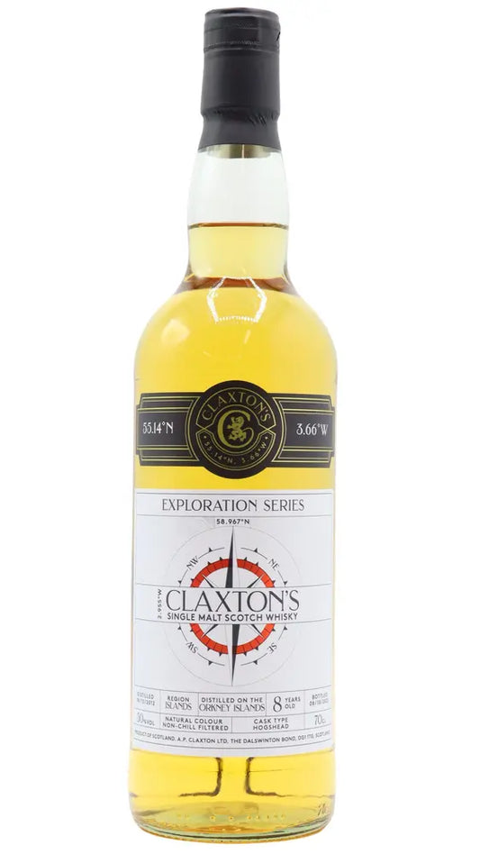 Undisclosed Orkney - 8 year old Claxton's Exploration Series Bourbon Hogshead Whisky 70cl 50% ABV