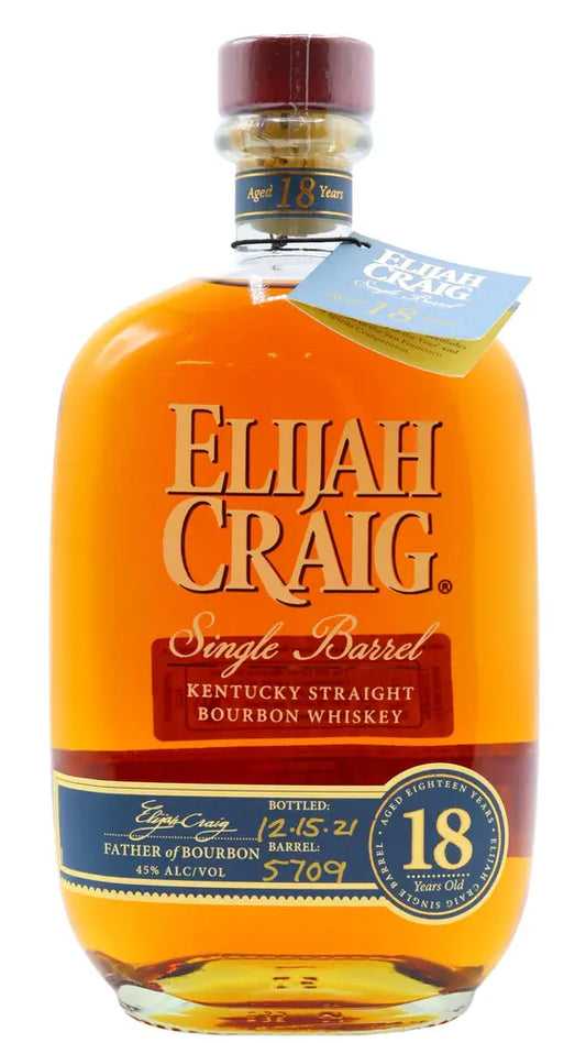 Elijah Craig - 18 year old Single Barrel Kentucky Straight Bourbon Whiskey 70cl 45% ABV
