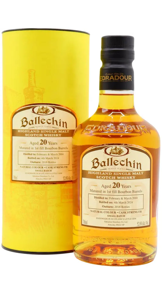 Ballechin - 20 year old Small Batch Bourbon Cask Matured Single Malt Scotch 2004 Whisky 70cl 52.8% ABV