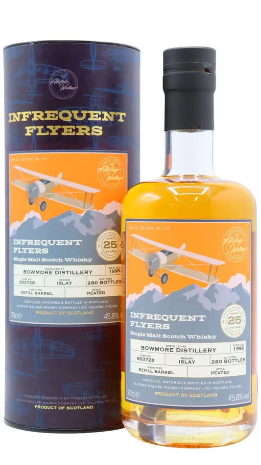 Bowmore - 25 year old Infrequent Flyers Single Bourbon Cask #803728 1998 Whisky 70cl 45.8% ABV