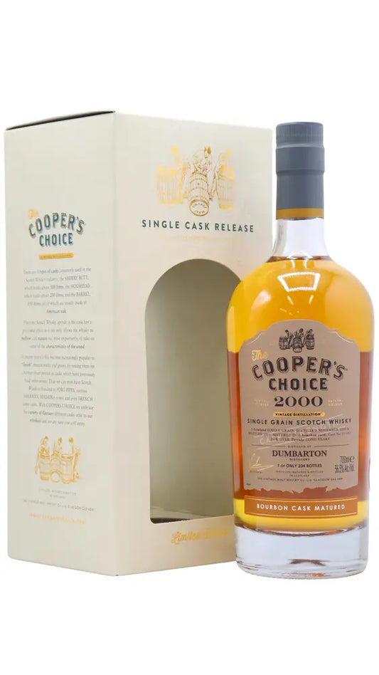 Dumbarton (silent) - 20 year old Cooper's Choice - Single Bourbon Cask #211097 2000 Whisky 70cl 56.5% ABV