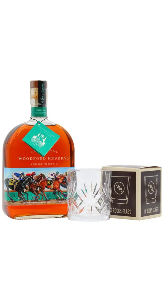 Woodford Reserve - Kentucky Derby 145 Kentucky Straight Bourbon Whiskey 100cl 45.2% ABV (1 Litre)- (Includes Branded Glass)