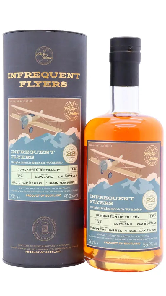 Dumbarton (silent) - 22 year old Infrequent Flyers Single Bourbon Cask #178 1997 Whisky 70cl 55.3% ABV