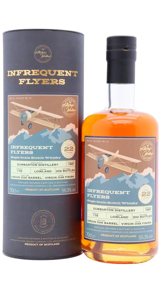 Dumbarton (silent) - 22 year old Infrequent Flyers Single Bourbon Cask #178 1997 Whisky 70cl 55.3% ABV