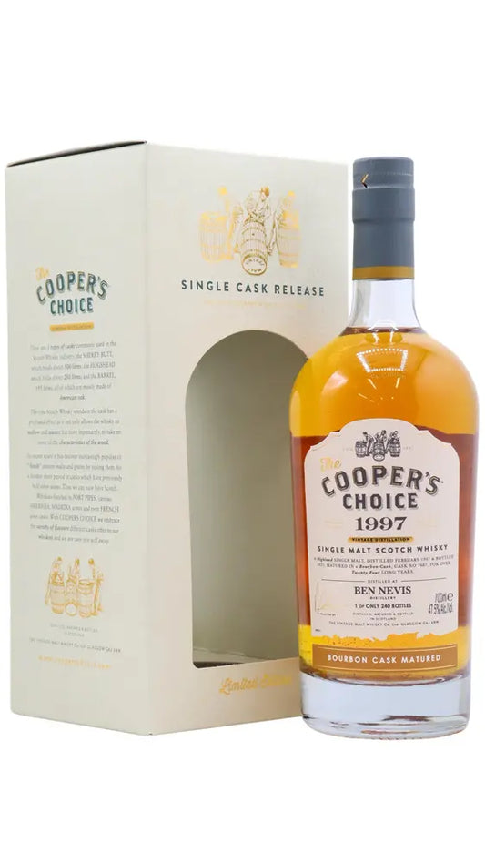 Ben Nevis - 24 year old Cooper's Choice - Single Bourbon Cask #7687 1997 Whisky 70cl 47.5% ABV