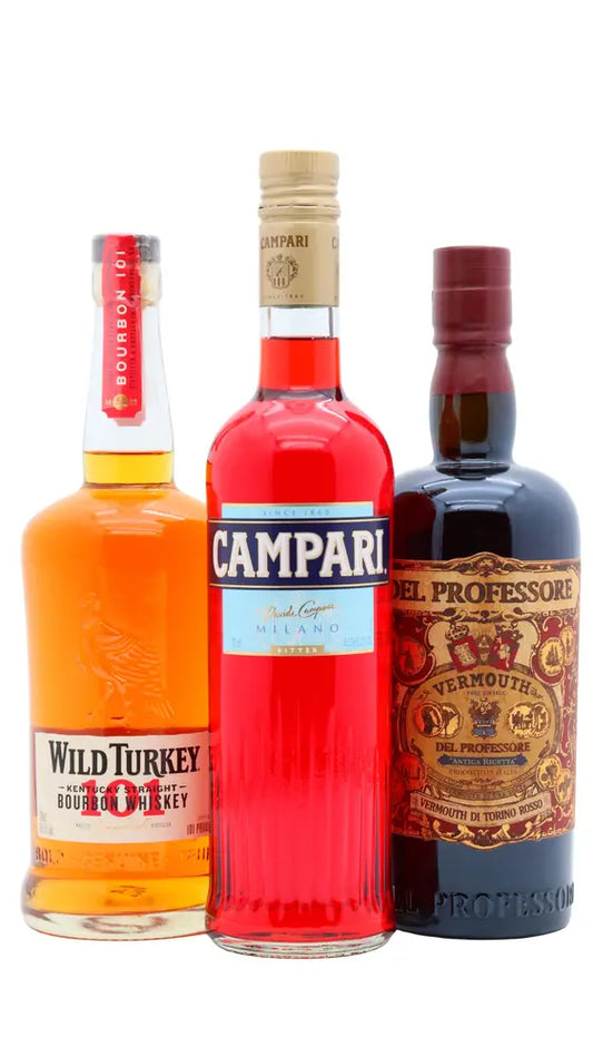 Wild Turkey - 101 Kentucky Straight Bourbon Whiskey 70cl x 3 50.5% ABV (Boulevardier Cocktail Bundle)