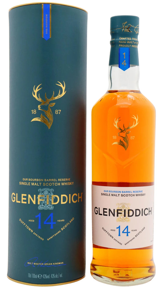 Glenfiddich - 14 year old Bourbon Barrel Reserve - Speyside Single Malt Scotch Whisky 70cl 43% ABV