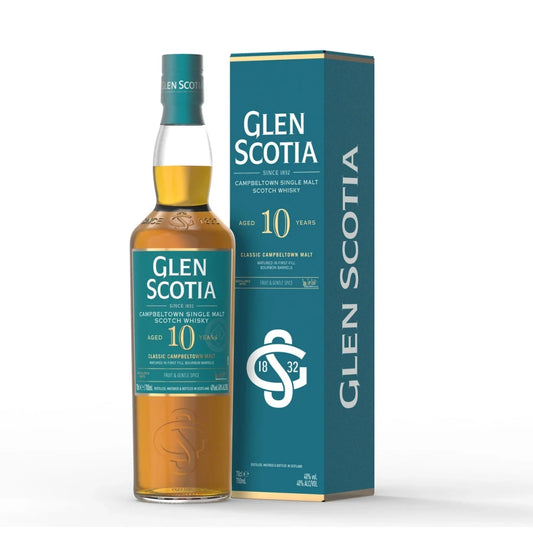 Glen Scotia Campbeltown Single Malt Scotch Whiskey – 10 Year Old Classic Malt | First-Fill Bourbon Cask Matured 750ml
