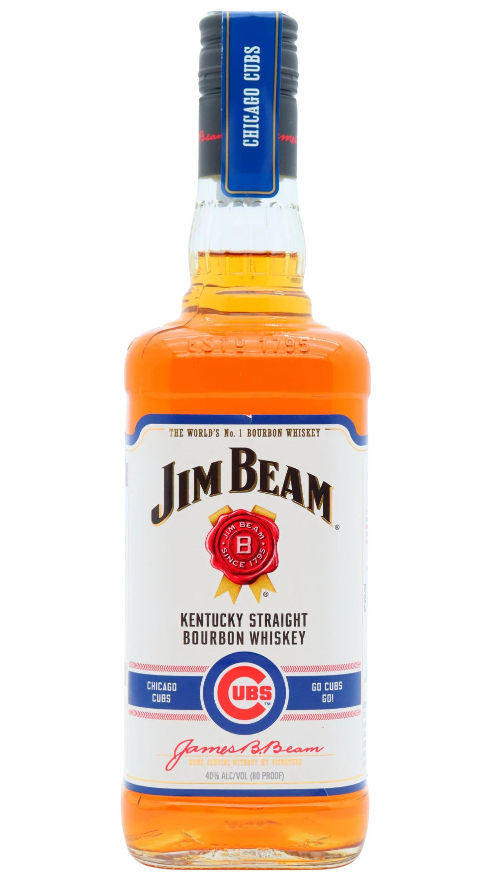 Jim Beam - 4 year old Chicago Cubs Limited Edition - White Label Kentucky Straight Bourbon Whiskey 75cl 40% ABV